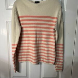 Who What Wear Cream and Pink Striped Sweater